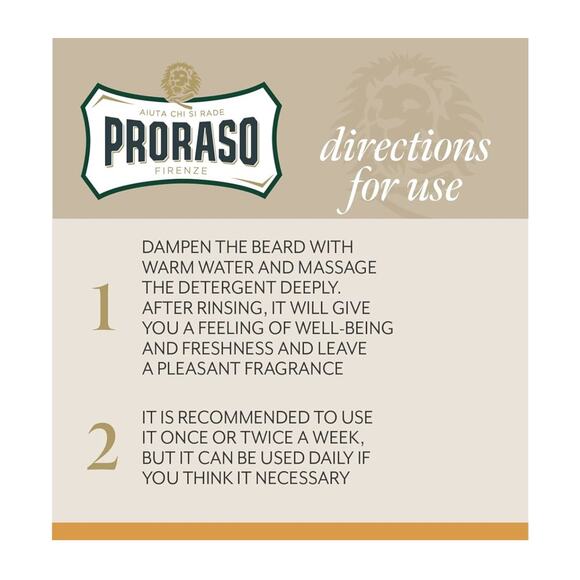 Proraso Beard Wash Wood and Spice 6.8 oz Men's - Picture 2 of 3